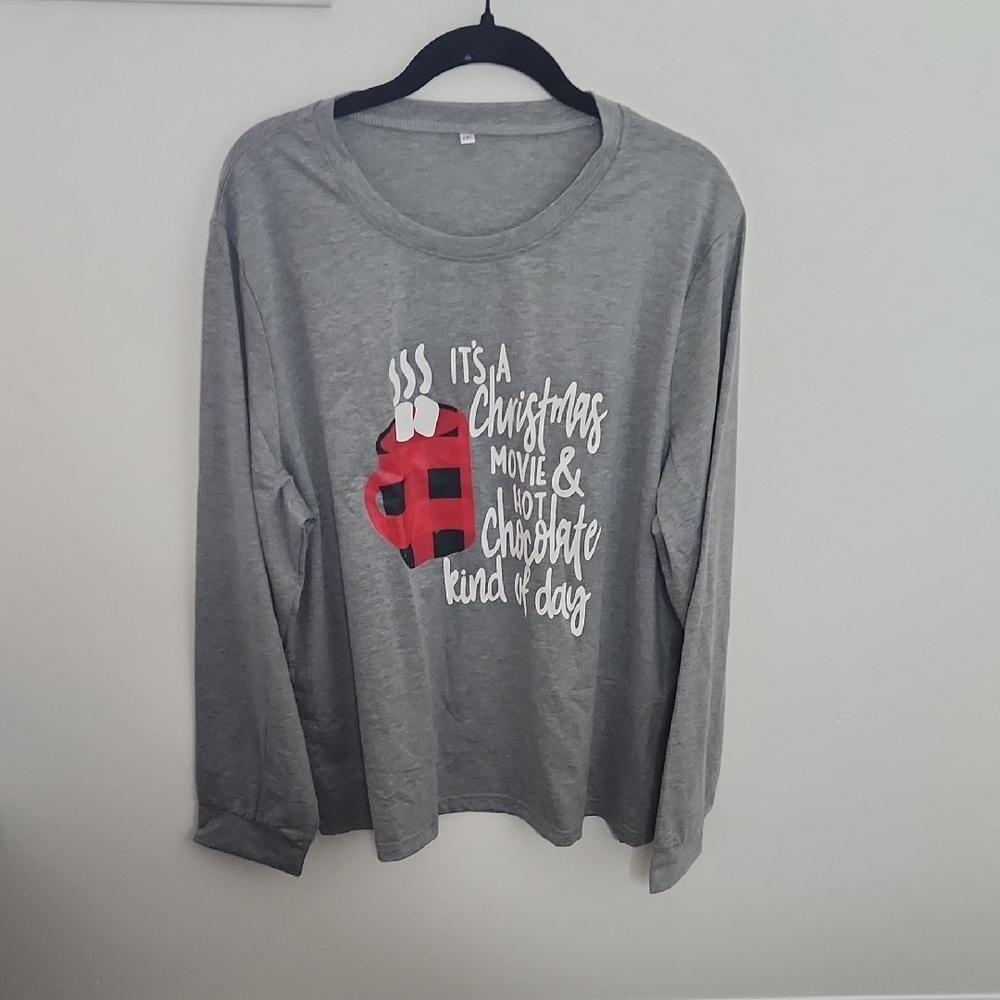 Gray Christmas Movie Long Sleeve Shirt
